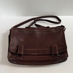 Men's Brown Leather Messenger Bag with Adjustable Strap